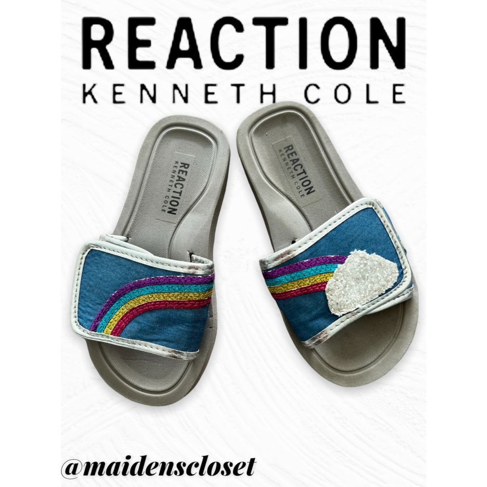 5/$20 Kenneth Cole Reaction Rainbow Slides kids Sz 12